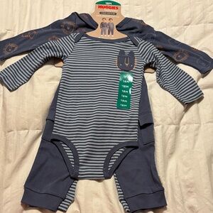 Huggies Navy Striped Kids Bodysuit 4-piece Layette Set